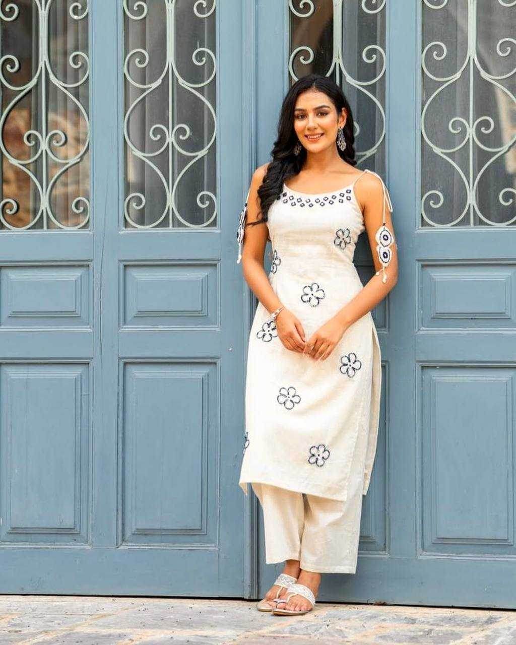 Heavy Roman Silk Mirror Work Sleeveless Kurti - MYLUXURY LANE ENTERPRISE
